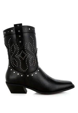 Studded Embroidery Cowboy Boots


 By RUW