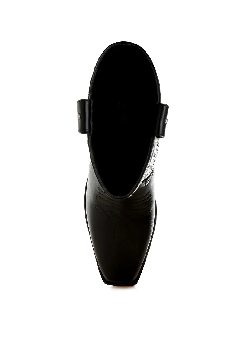 Studded Embroidery Cowboy Boots


 By RUW