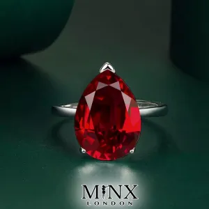 Teardrop Engagement Ring | Teardrop Ring | Red Diamond Ring | Womens Red Diamond Rings | Ruby Engagement Ring | Wedding Ring | Halo Ring