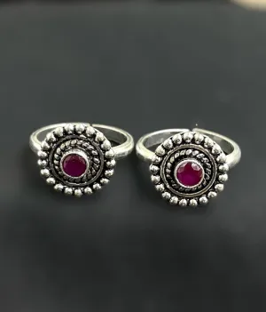 The Parna Gemstone Silver Toe-Rings