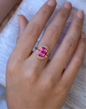 The Poppy Ring - Pink Topaz and Citrine