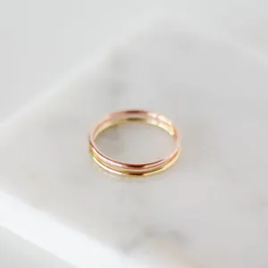 Thin Stacking Rings Basic Silver Band Set Dainty Jewelry