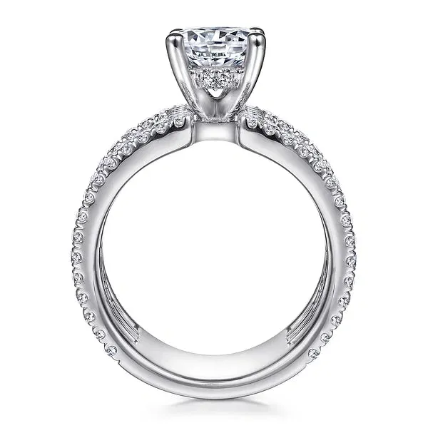 Three Band Round Diamond Engagement Ring Mounting