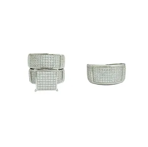 Three Piece Set Engagement Rings (Silver)