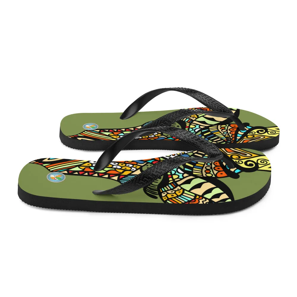 Tribal Giraffe - Unisex Flip-Flops