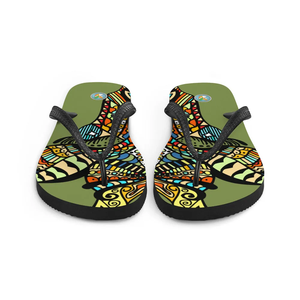 Tribal Giraffe - Unisex Flip-Flops