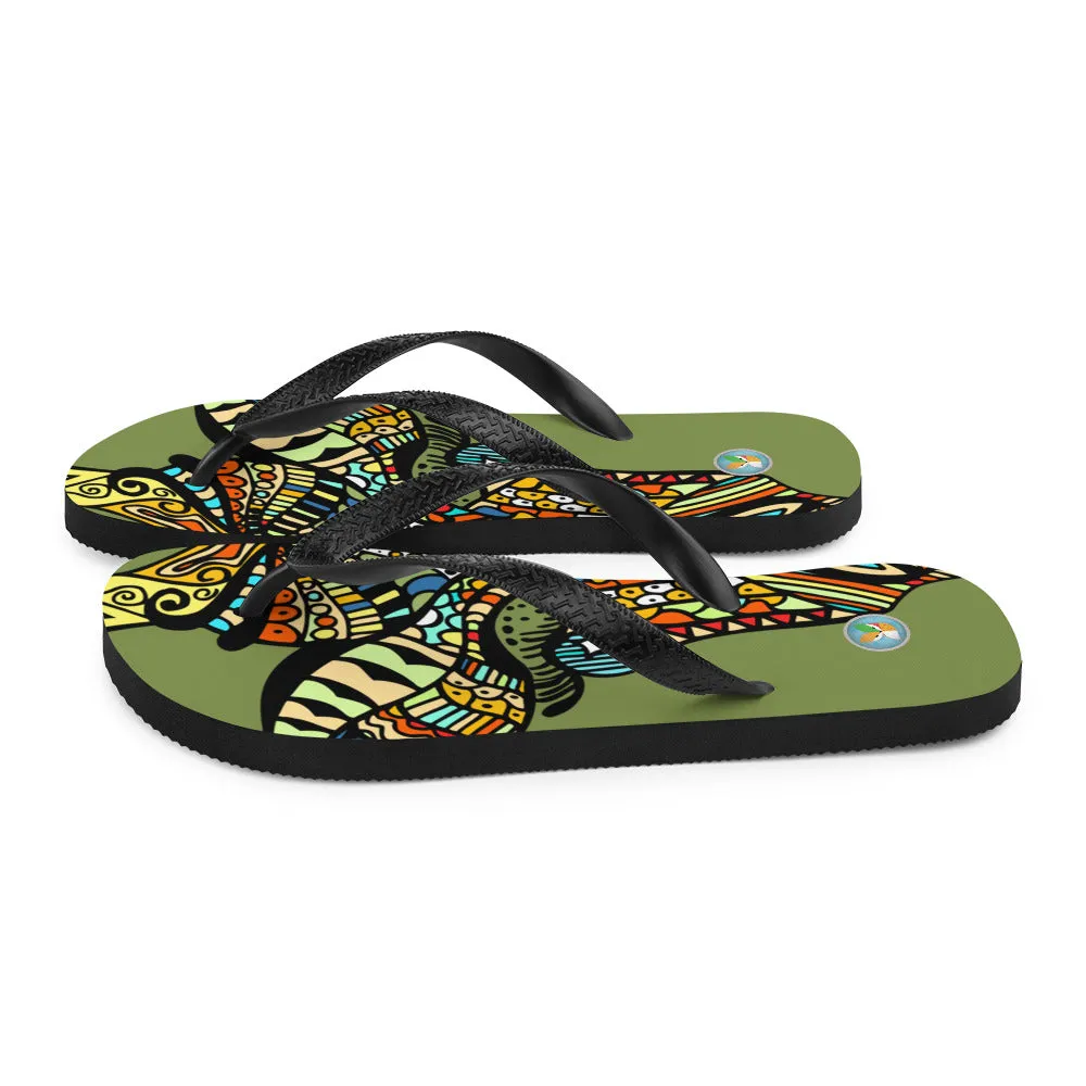 Tribal Giraffe - Unisex Flip-Flops