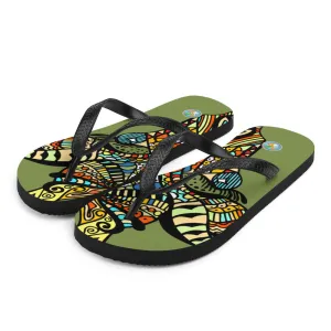 Tribal Giraffe - Unisex Flip-Flops