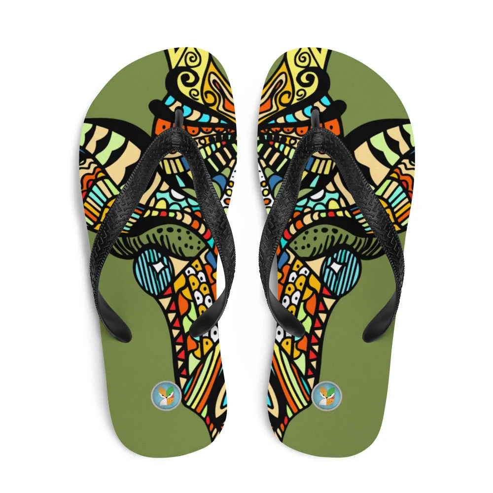 Tribal Giraffe - Unisex Flip-Flops
