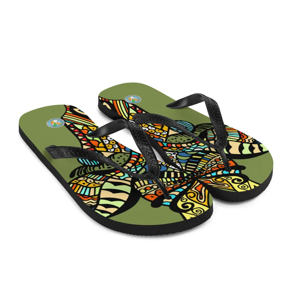 Tribal Giraffe - Unisex Flip-Flops