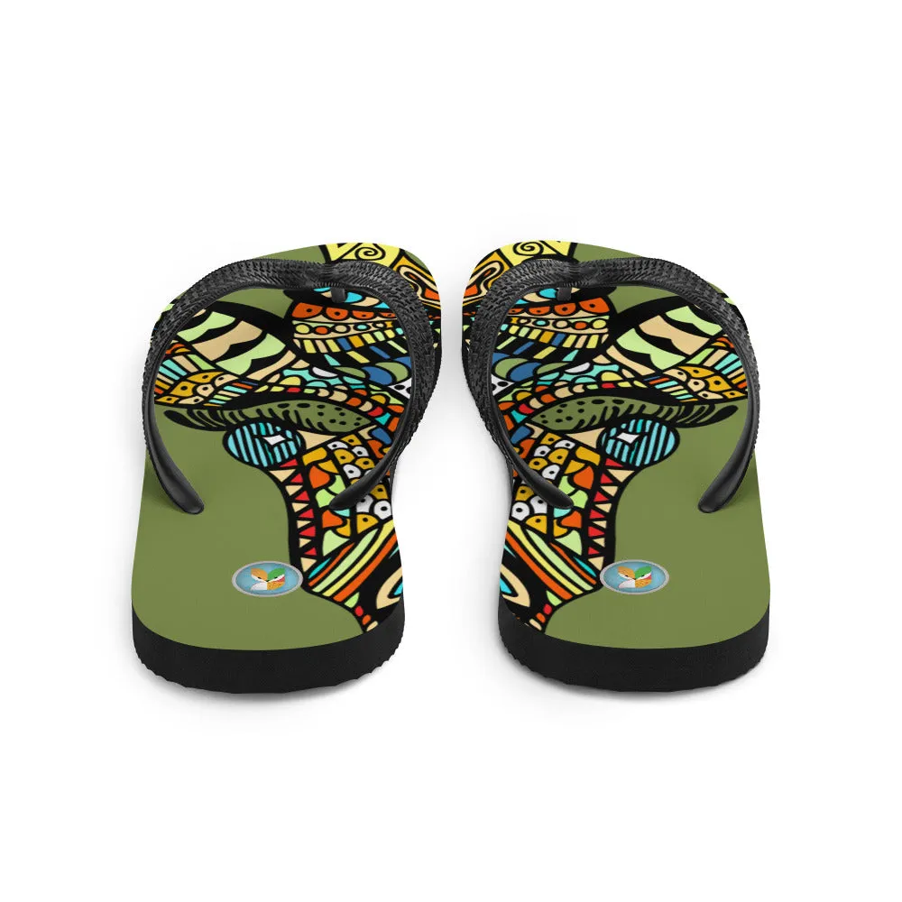 Tribal Giraffe - Unisex Flip-Flops