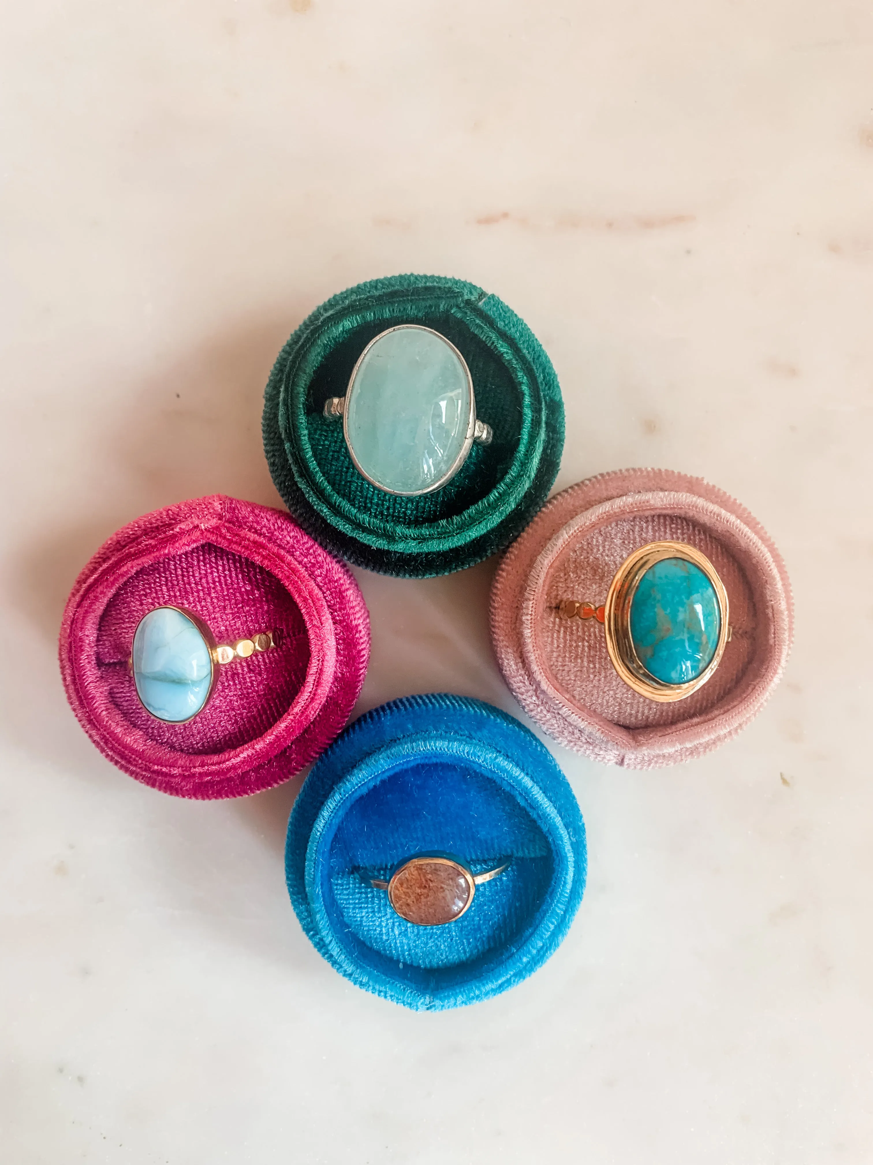 Turquoise Halo Gemstone Ring - 8.5