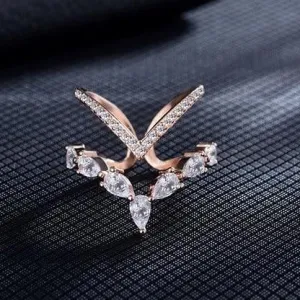 Unique Sapphire Gemstone ring 925 Sterling Silver Irregular Women's Jewelry