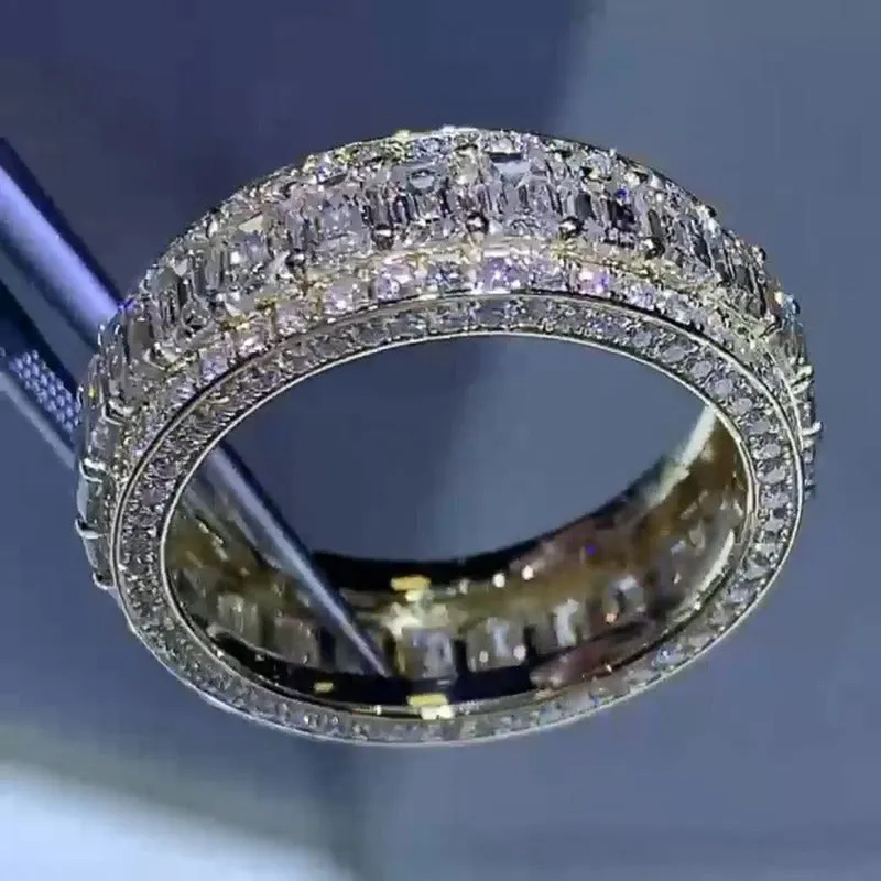 Unique Silver Engagement Ring Zircon For Women Wedding Band Jewelry