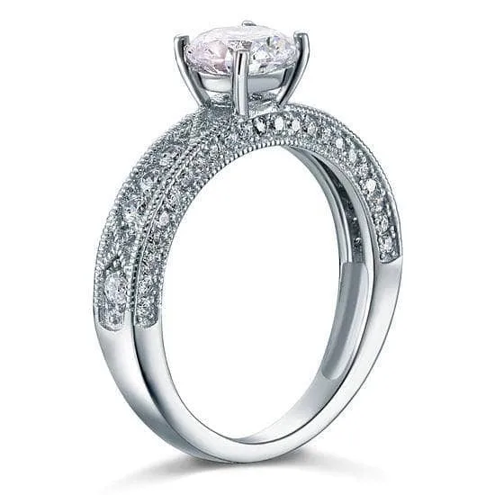 Vintage Style 1.25 Ct Diamond Bridal Engagement Ring