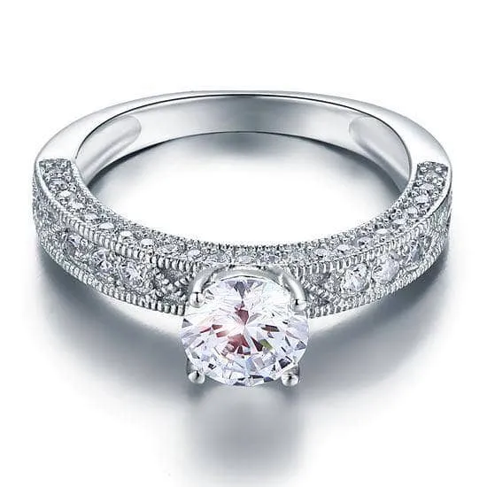 Vintage Style 1.25 Ct Diamond Bridal Engagement Ring