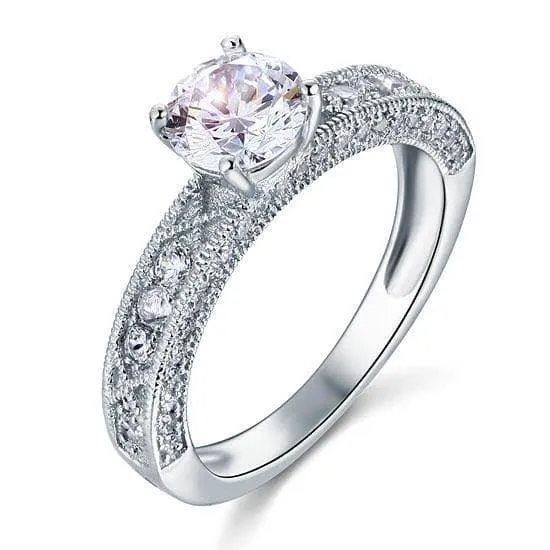 Vintage Style 1.25 Ct Diamond Bridal Engagement Ring