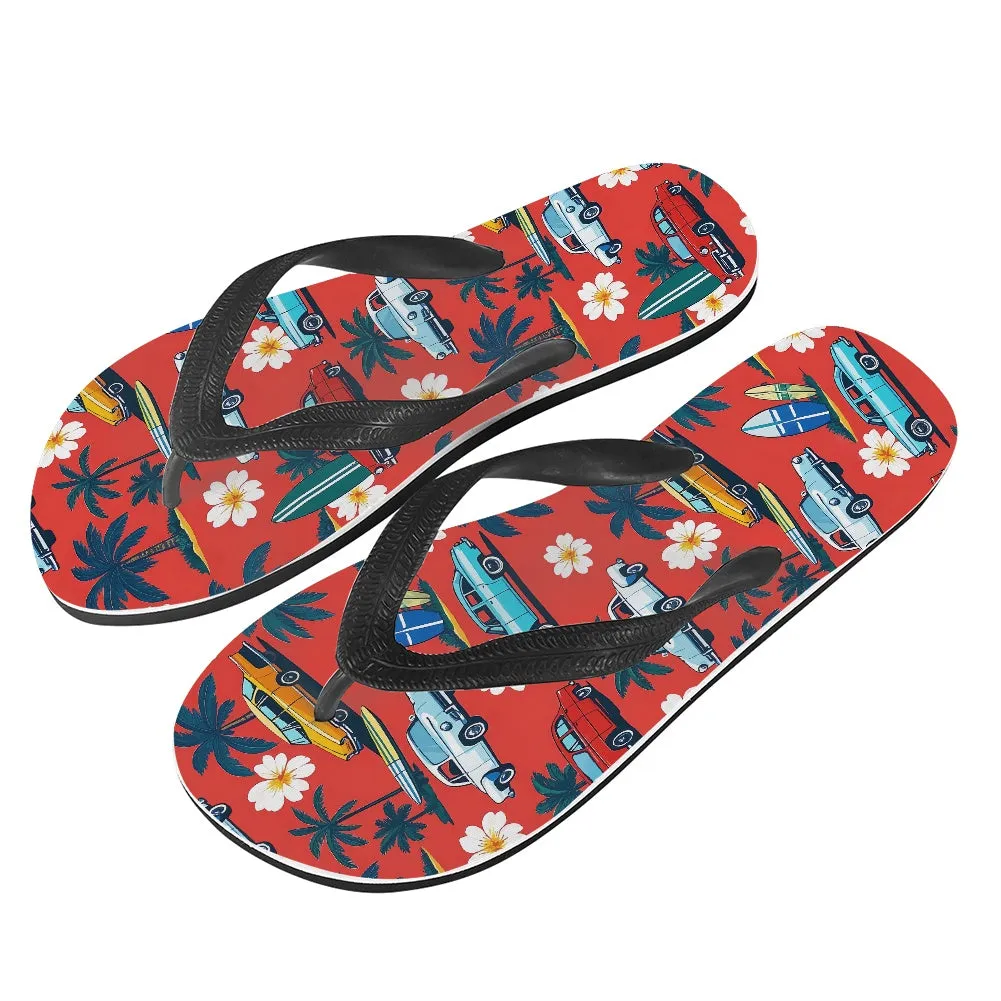 Vintage Surf Cars Flip Flops