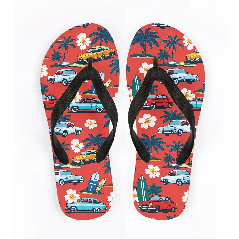 Vintage Surf Cars Flip Flops