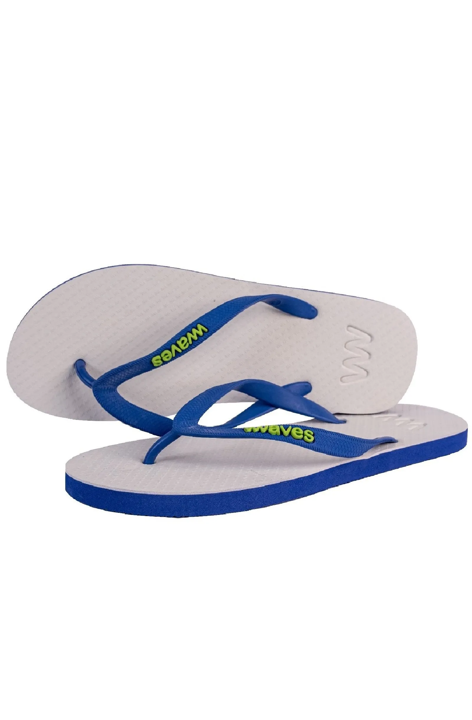WAVES Men Two Tone Pastel Flip Flops - White / Royal Blue