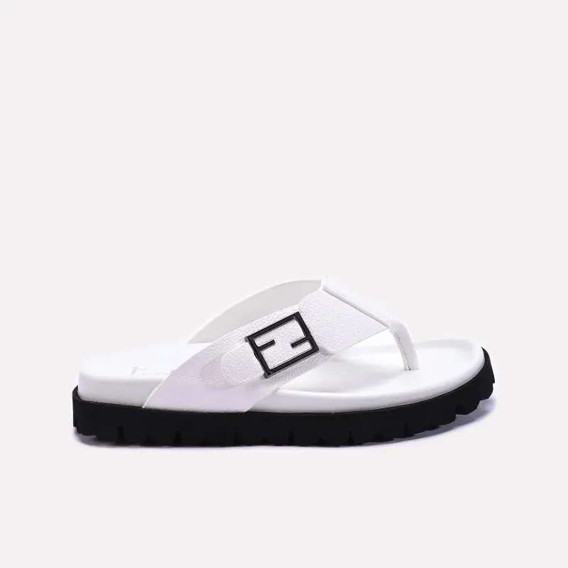 White Casual Flip Flops Mens 0151091