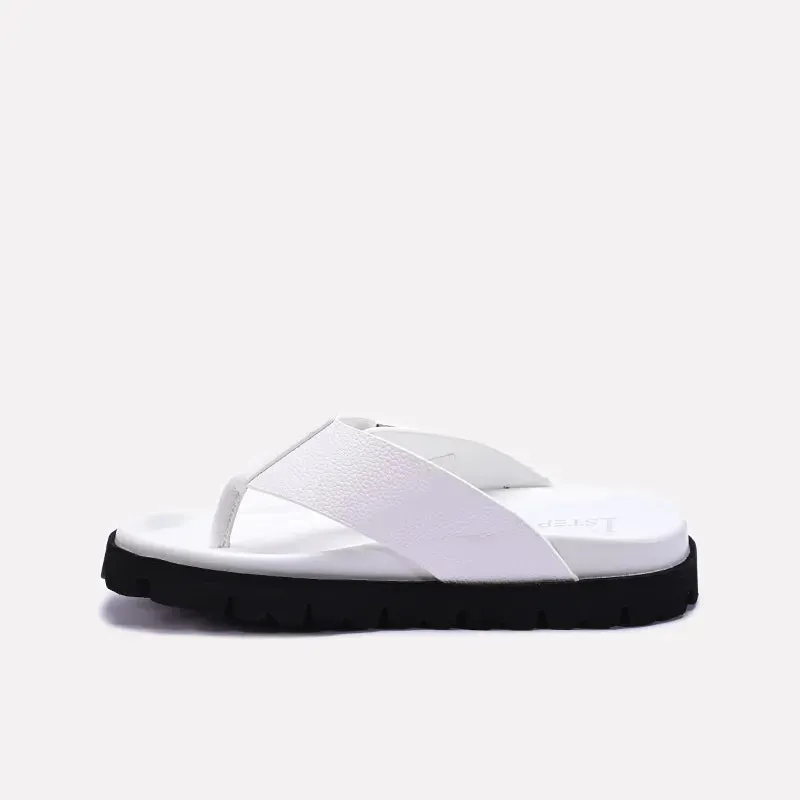 White Casual Flip Flops Mens 0151091
