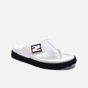 White Casual Flip Flops Mens 0151091