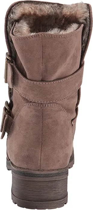 WHITE MOUNTAIN Shoes CHASTITY Women's Boot, TAUPE/SUEDETTE/FAB, 8H M