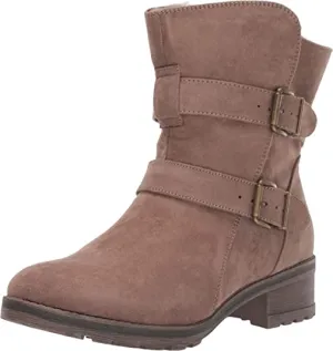WHITE MOUNTAIN Shoes CHASTITY Women's Boot, TAUPE/SUEDETTE/FAB, 8H M