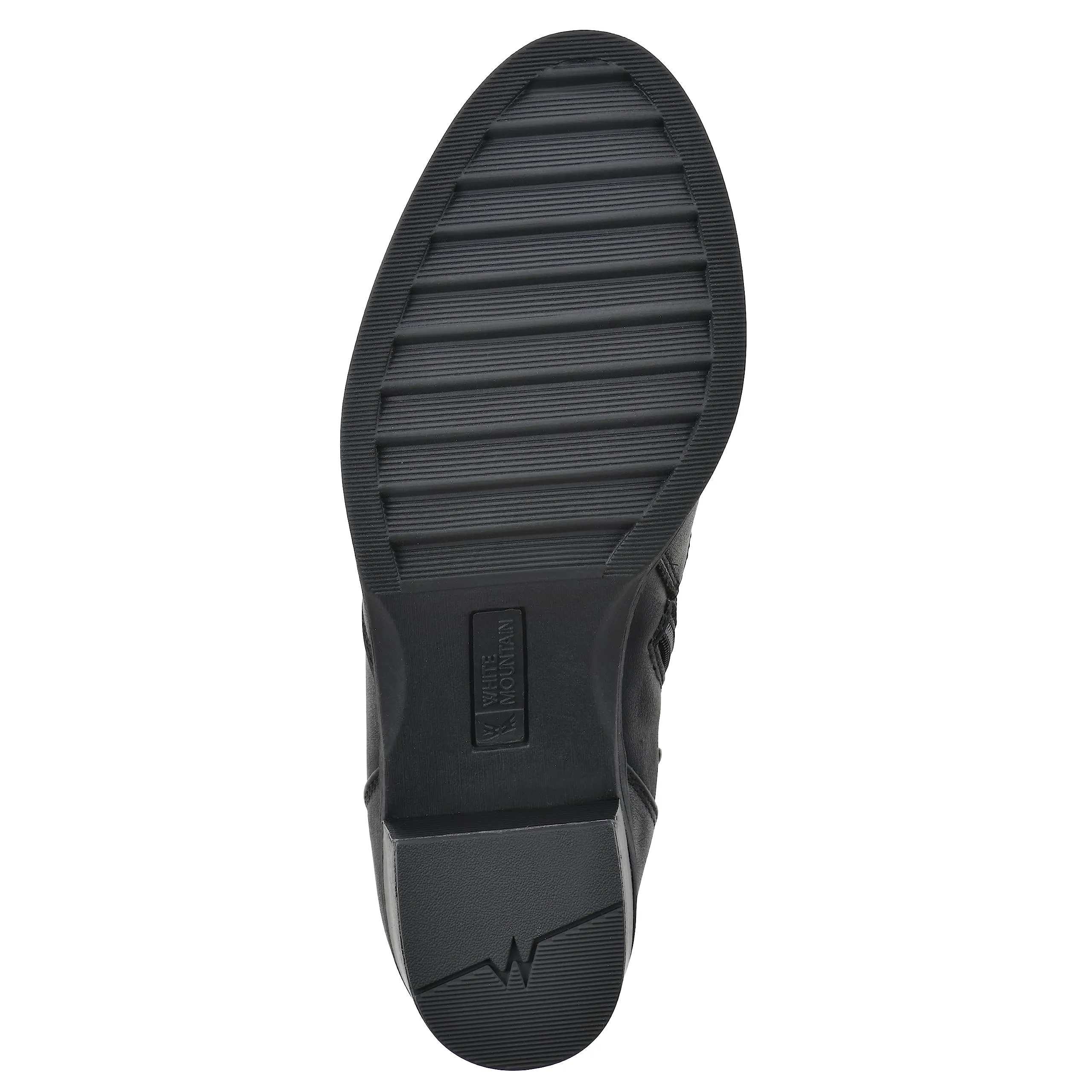 WHITE MOUNTAIN Women's Shoes Dessert Block Heel Bootie, Black/Smooth, 8.5 M