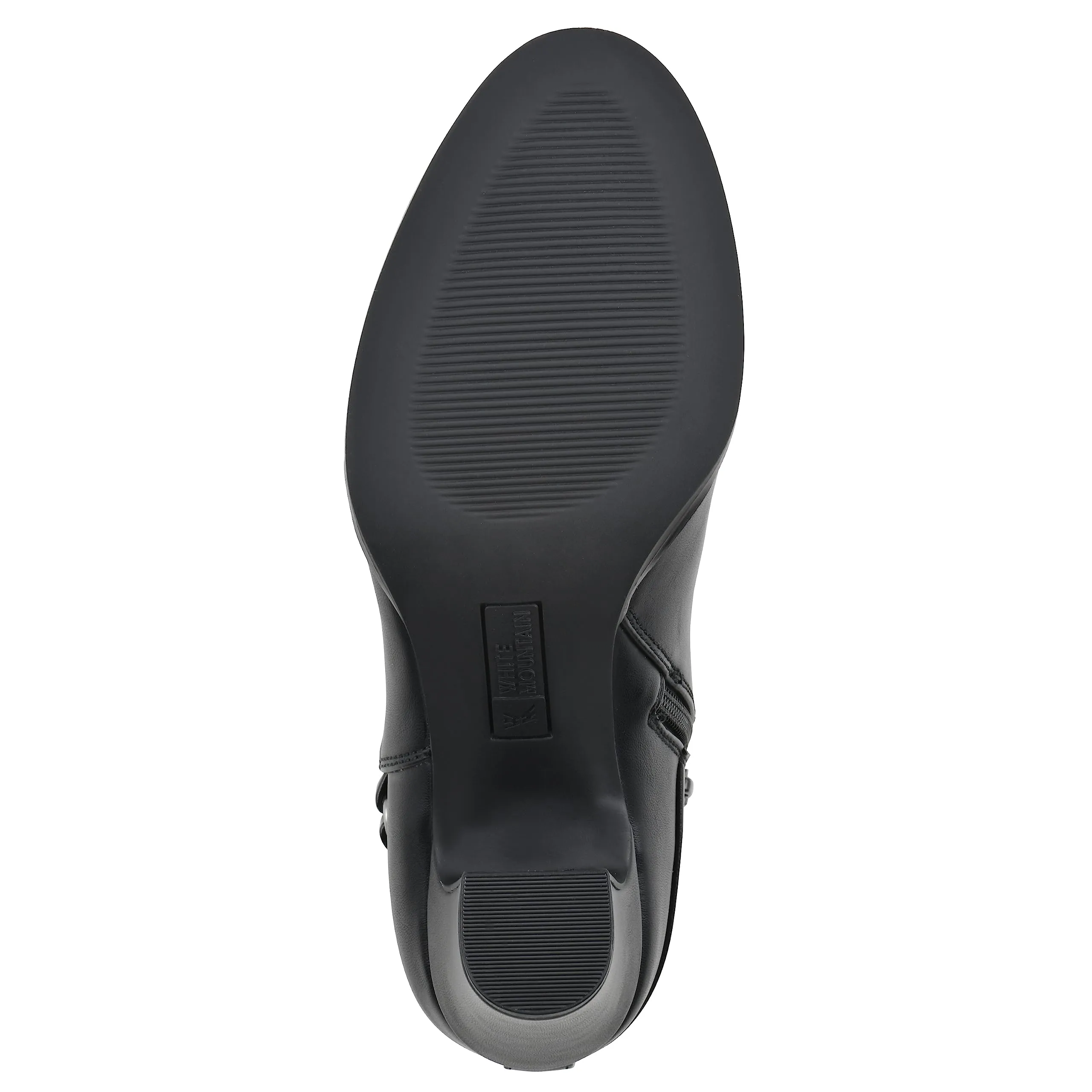 WHITE MOUNTAIN Women's Shoes Teaser Block Heel Bootie, Black/Smooth, 8 M