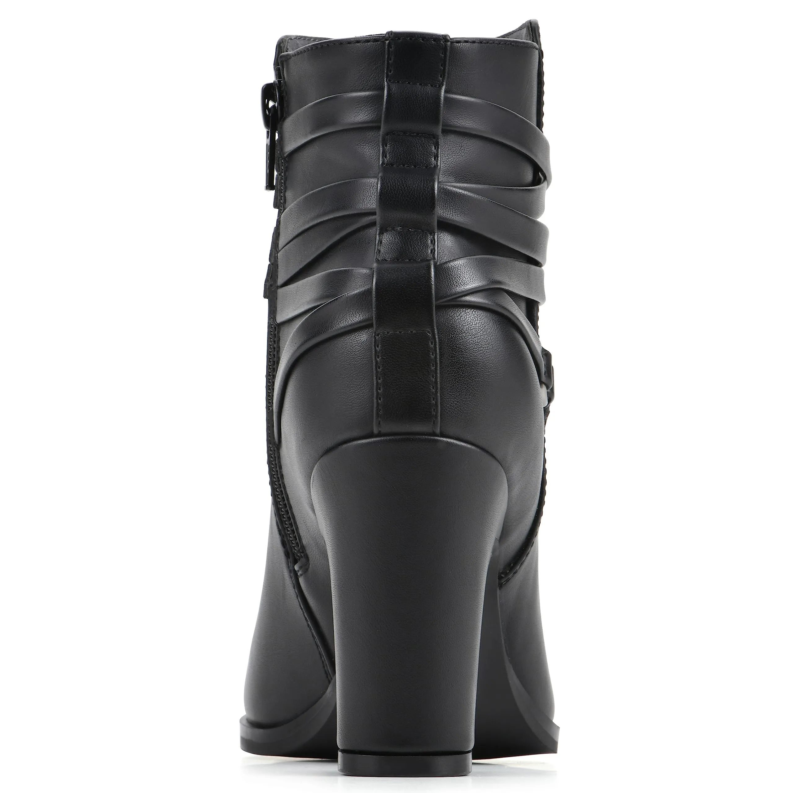 WHITE MOUNTAIN Women's Shoes Teaser Block Heel Bootie, Black/Smooth, 8 M