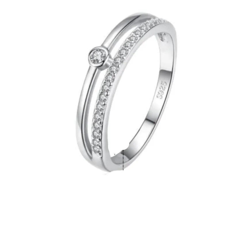 White Zircon Gemstone Ring For Women Silver Jewelry