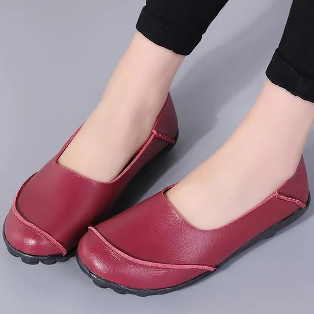 Woman shoes fashion style large size 35-44 genuine leather flats loafers