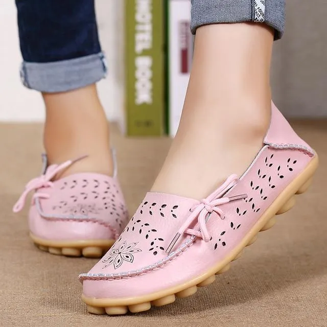 Women Flats Women Genuine Leather Shoes