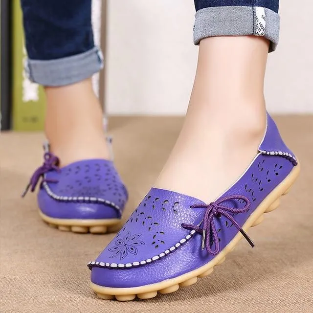 Women Flats Women Genuine Leather Shoes
