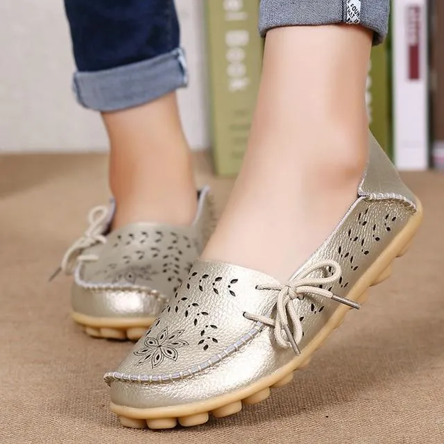 Women Flats Women Genuine Leather Shoes