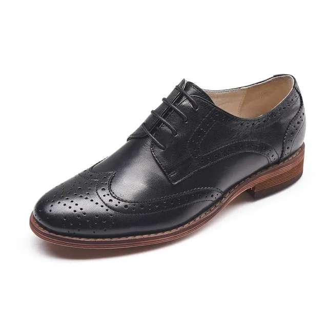 Women Leather Summer Platform Sneakers Flat  Vintage