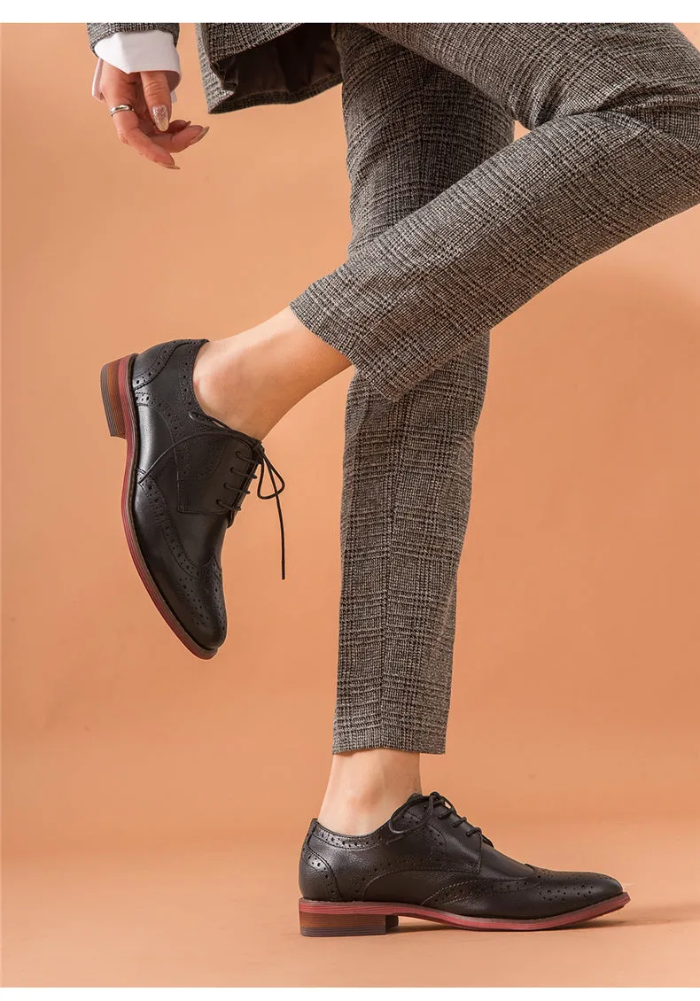 Women Leather Summer Platform Sneakers Flat  Vintage