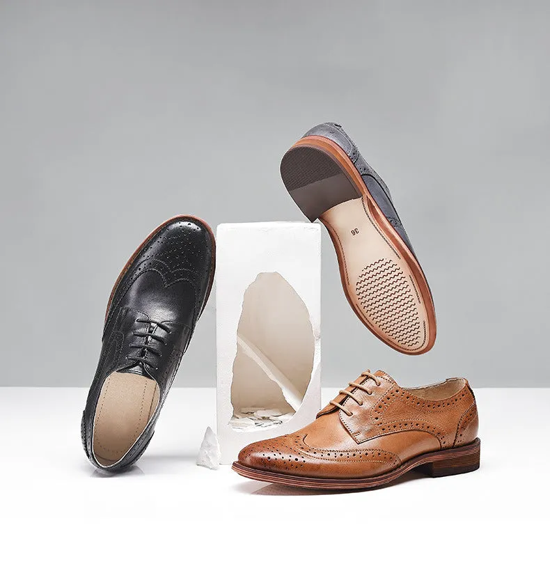 Women Leather Summer Platform Sneakers Flat  Vintage