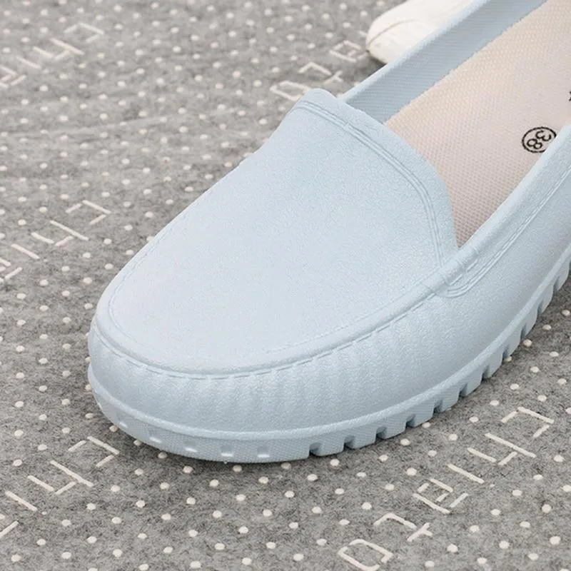 Women Rain Shoes  Waterproof Flat Shoe For Woman Candy Color Rain Shoe