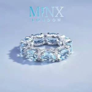 Womens Eternity Ring | Eternity Ring | Blue Diamond Ring | Aquamarine Diamond Ring | Aquamarine Engagement Ring |  Topaz Diamond Ring
