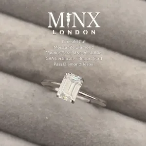 Womens Moissanite Diamond Engagement Ring | VVS1 1.0 CT Ring | Emerald Cut Diamond Engagement Ring | Diamond Wedding Ring | Moissanite Ring