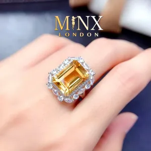 Yellow Diamond Ring | Yellow Diamond Engagement Rings | Canary Yellow Diamond Ring | Baguette Ring | Womens Engagement Ring | Cushion Ring