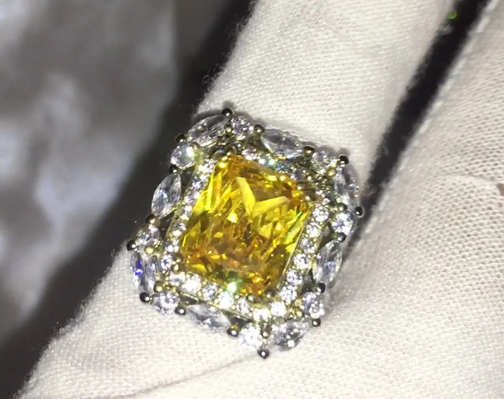Yellow Diamond Ring | Yellow Diamond Engagement Rings | Canary Yellow Diamond Ring | Baguette Ring | Womens Engagement Ring | Cushion Ring